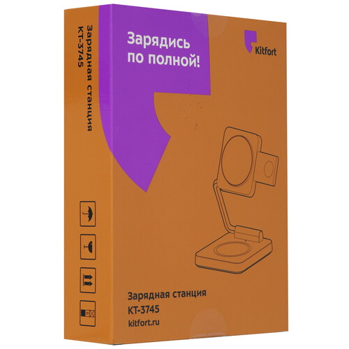 Купить Беспроводное зарядное устройство Kitfort КТ-3745 черный  9269897. Характеристики, отзывы и цены в Донецке