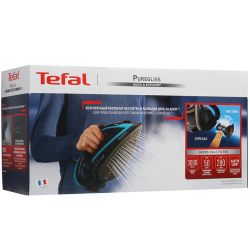 Купить Утюг Tefal Puregliss FV8066E0 черный  5409143. Характеристики, отзывы и цены в Донецке