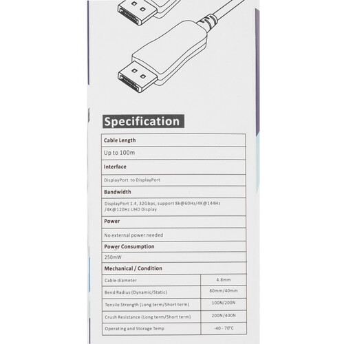 Купить Кабель однонаправленный iOpen DisplayPort - DisplayPort, 15 м  5471582. Характеристики, отзывы и цены в Донецке