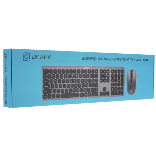 Купить Клавиатура+мышь беспроводная   Oklick 300M серый  5014348. Характеристики, отзывы и цены в Донецке