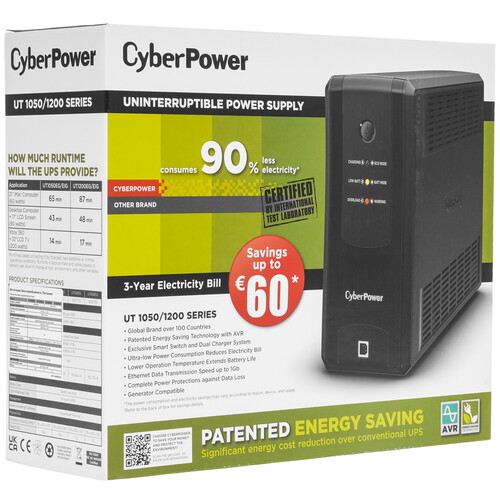Купить ИБП CyberPower UT1200EG  9214905. Характеристики, отзывы и цены в Донецке