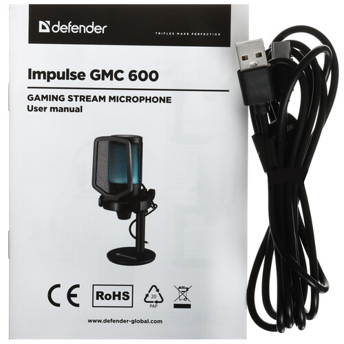 Купить Микрофон Defender Space GMC 600 черный  5614318. Характеристики, отзывы и цены в Донецке
