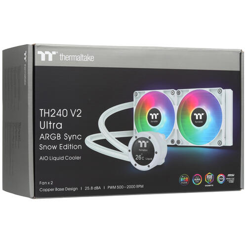 Купить Система охлаждения Thermaltake TH240 V2 Ultra ARGB Sync  белая  5426619. Характеристики, отзывы и цены в Донецке