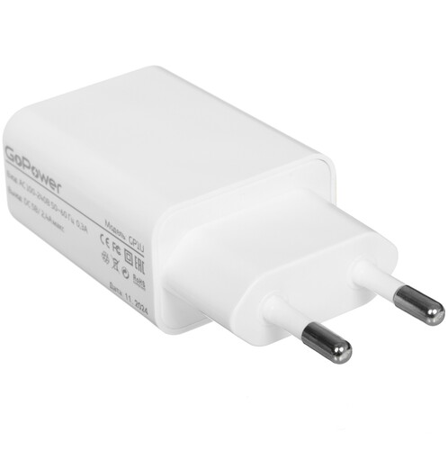Купить Сетевое зарядное устройство GoPower GP1U белый  9185657. Характеристики, отзывы и цены в Донецке