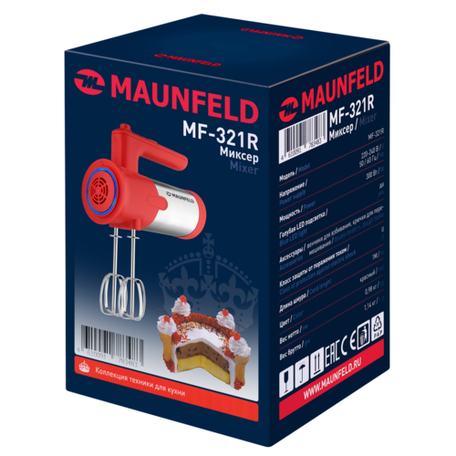 Купить Миксер MAUNFELD MF-321 R красный  5366009. Характеристики, отзывы и цены в Донецке