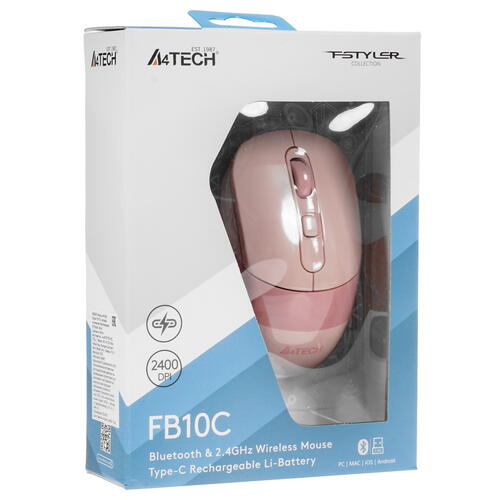 Купить Мышь беспроводная A4Tech Fstyler FB10C  розовый  4888868. Характеристики, отзывы и цены в Донецке