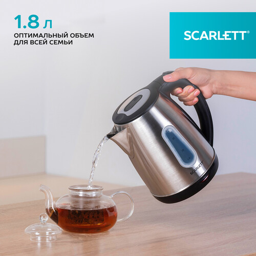 Купить Электрочайник Scarlett SC-EK21S36 серебристый  9136198. Характеристики, отзывы и цены в Донецке