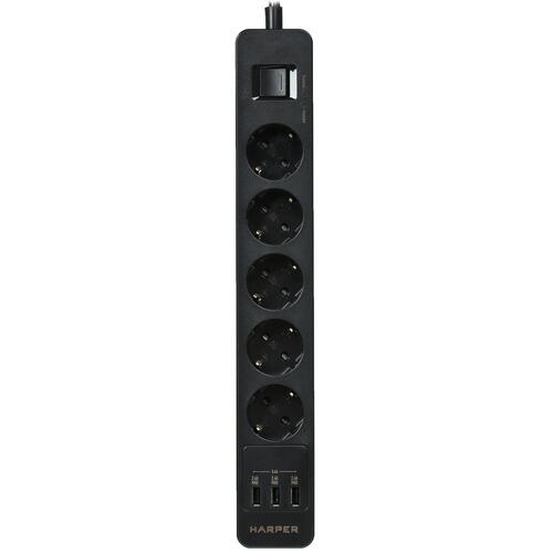 Купить Сетевой фильтр Harper UCH-530 черный  5325667. Характеристики, отзывы и цены в Донецке