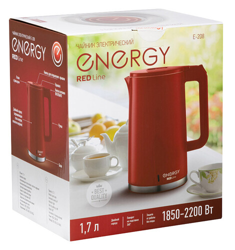 Купить Электрочайник Energy E-208 красный  9088412. Характеристики, отзывы и цены в Донецке