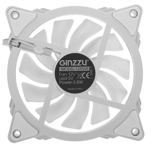 Купить Вентилятор GinZZU 12RW6  белый  9230103. Характеристики, отзывы и цены в Донецке