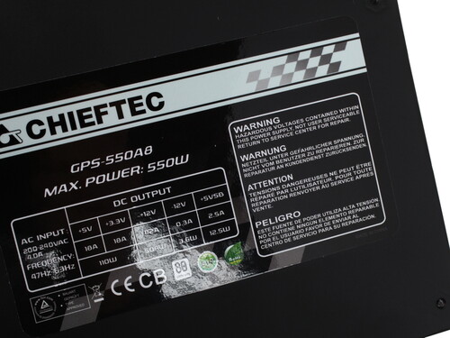 Купить Блок питания Chieftec SMART 550W [GPS-550A8] черный  6604847. Характеристики, отзывы и цены в Донецке
