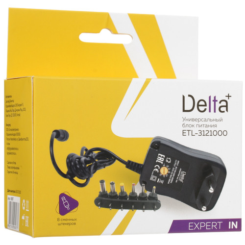Купить Адаптер питания сетевой Delta+ ETL-3121000  1319748. Характеристики, отзывы и цены в Донецке