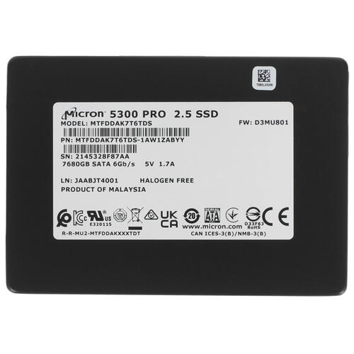 Купить 7680 ГБ Серверный SSD накопитель Crucial Micron 5300 PRO [MTFDDAK7T6TDS-1AW1ZABYY]  4738997. Характеристики, отзывы и цены в Донецке