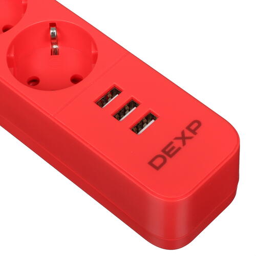 Купить Сетевой фильтр DEXP Intensity 418WU Red красный  5419958. Характеристики, отзывы и цены в Донецке