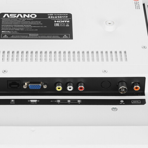 Купить 42.5" (108 см) Телевизор Asano 43LU5011T белый  9225869. Характеристики, отзывы и цены в Донецке