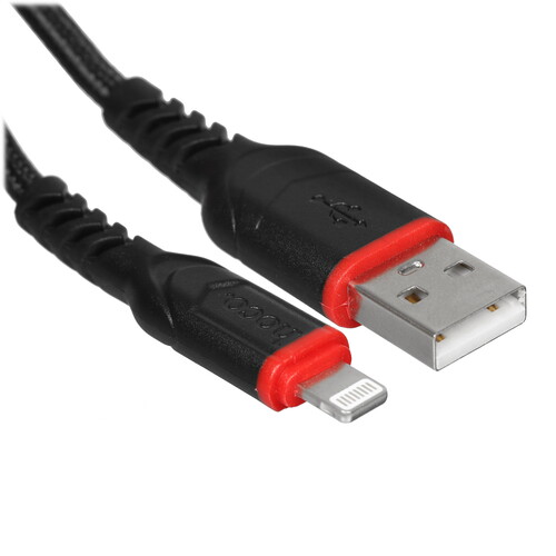 Купить Кабель круглый Hoco Lightning 8-pin - USB 2.0 Type-A черный 3 м  5635314. Характеристики, отзывы и цены в Донецке