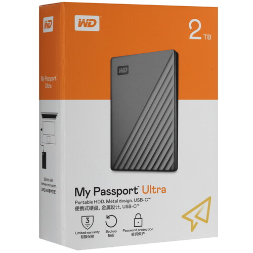 Купить 2 ТБ Внешний HDD WD My Passport Ultra  5433289. Характеристики, отзывы и цены в Донецке