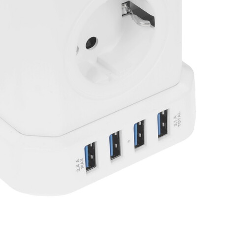 Купить Сетевой фильтр Cablexpert TWR-5-U4-W-3 белый  9176873. Характеристики, отзывы и цены в Донецке