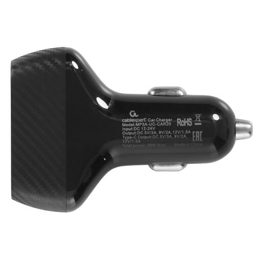 Купить Автомобильное ЗУ Cablexpert MP3A-UC-CAR20 черный  9064730. Характеристики, отзывы и цены в Донецке