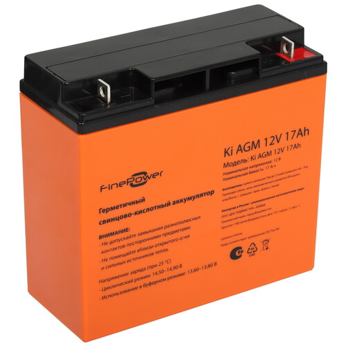 Купить Аккумуляторная батарея для ИБП FinePower Ki AGM 12V 17Ah  5494379. Характеристики, отзывы и цены в Донецке
