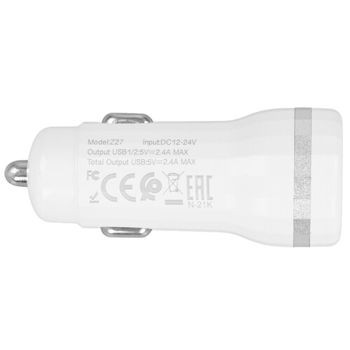 Купить Автомобильное ЗУ Hoco Z27 белый  9237899. Характеристики, отзывы и цены в Донецке