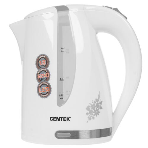 Купить Электрочайник Centek CT-0040 белый  1113423. Характеристики, отзывы и цены в Донецке