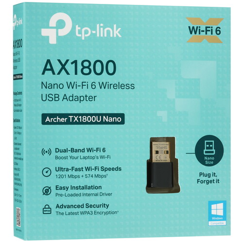 Купить Wi-Fi адаптер TP-LINK Archer TX1800U Nano  9277493. Характеристики, отзывы и цены в Донецке