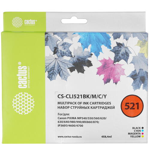 Купить Картридж Cactus CS-CLI521BK/M/C/Y многоцветный  9914062. Характеристики, отзывы и цены в Донецке