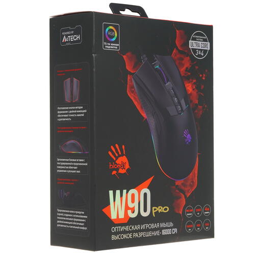 Купить Мышь проводная A4Tech Bloody W90 Pro  черный  4875960. Характеристики, отзывы и цены в Донецке