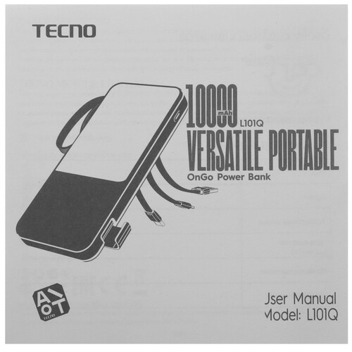 Купить Портативный аккумулятор Tecno L101Q черный  5633620. Характеристики, отзывы и цены в Донецке