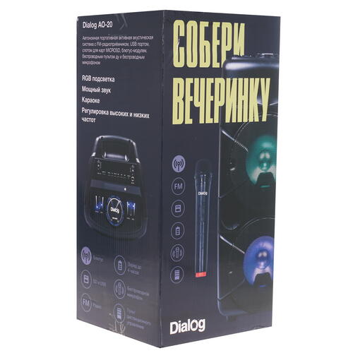 Купить Портативная аудиосистема Dialog Oscar AO-20, черный  5356319. Характеристики, отзывы и цены в Донецке
