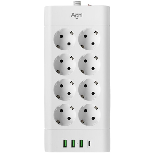 Купить Сетевой фильтр AGNI TP-FA4U8E-C белый  9289261. Характеристики, отзывы и цены в Донецке