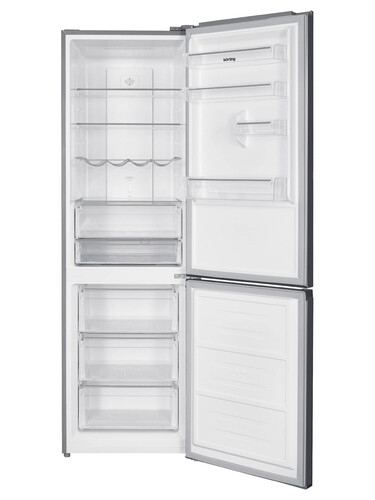 Купить Холодильник с морозильником  Korting KNFC 62980 X серебристый  9158176. Характеристики, отзывы и цены в Донецке