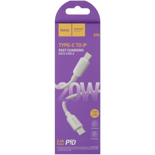 Купить Кабель круглый Hoco Lightning 8-pin - USB Type-C белый 1 м  5475074. Характеристики, отзывы и цены в Донецке