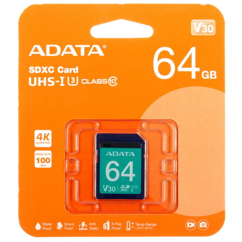 Купить Карта памяти ADATA Premier Pro SDXC 64 ГБ [ASDX64GUI3V30S-R]  5449489. Характеристики, отзывы и цены в Донецке