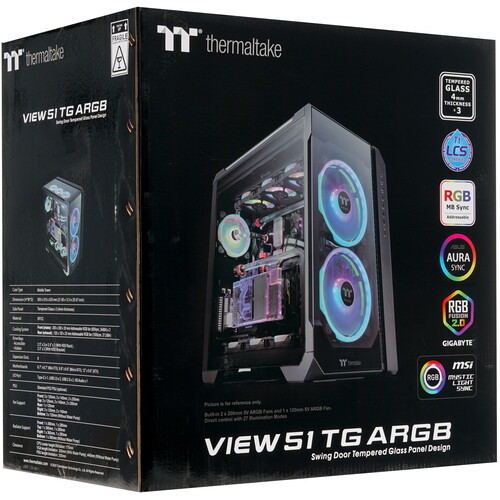 Купить Корпус Thermaltake View 51 Tempered Glass ARGB Edition [CA-1Q6-00M1WN-00] черный  1656521. Характеристики, отзывы и цены в Донецке