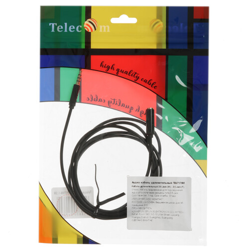 Купить Кабель   Telecom jack 3.5 мм - jack 3.5 мм черный  5602597. Характеристики, отзывы и цены в Донецке