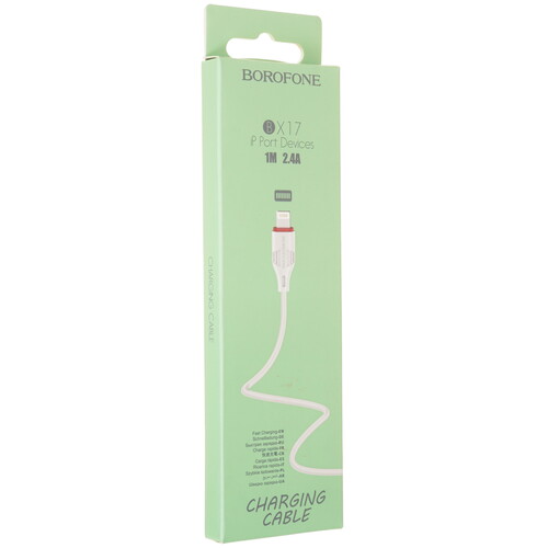 Купить Кабель круглый Borofone Lightning 8-pin - USB 2.0 Type-A белый 1 м  9238177. Характеристики, отзывы и цены в Донецке