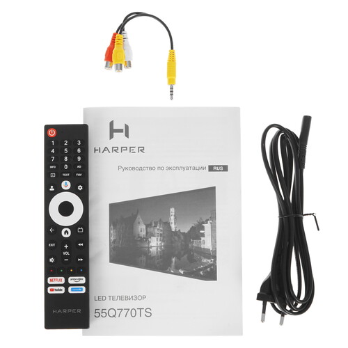 Купить 55" (138 см) Телевизор Harper 55Q770TS черный  9207654. Характеристики, отзывы и цены в Донецке