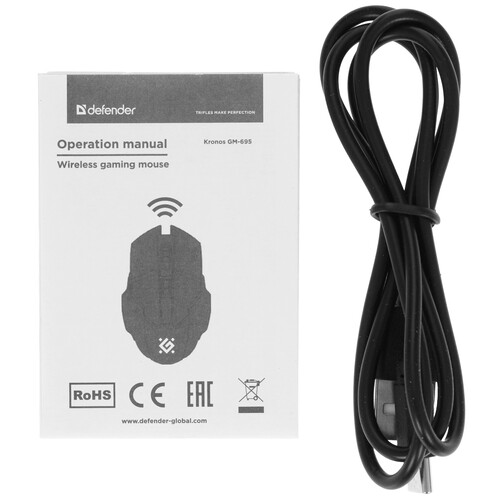 Купить Мышь беспроводная Defender Kronos GM-695 [52695] черный  5463193. Характеристики, отзывы и цены в Донецке