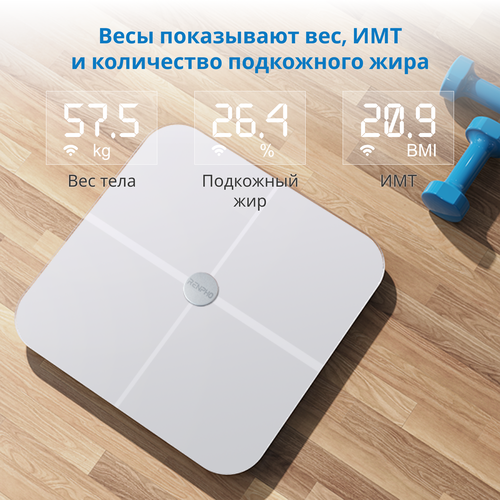 Купить Весы Renpho Elis Aspire WiFi Body Scale ES-BR001 белый  9163264. Характеристики, отзывы и цены в Донецке