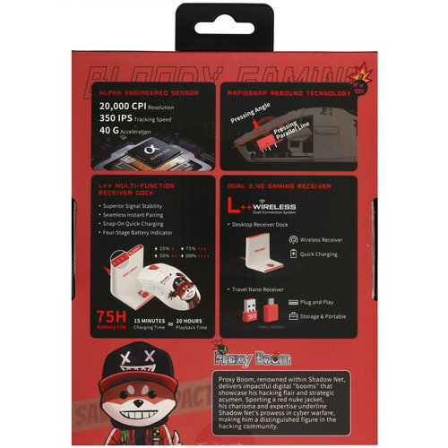 Купить Мышь беспроводная/проводная A4Tech Bloody R72 Ultra Duo Proxy Boom  9216116. Характеристики, отзывы и цены в Донецке