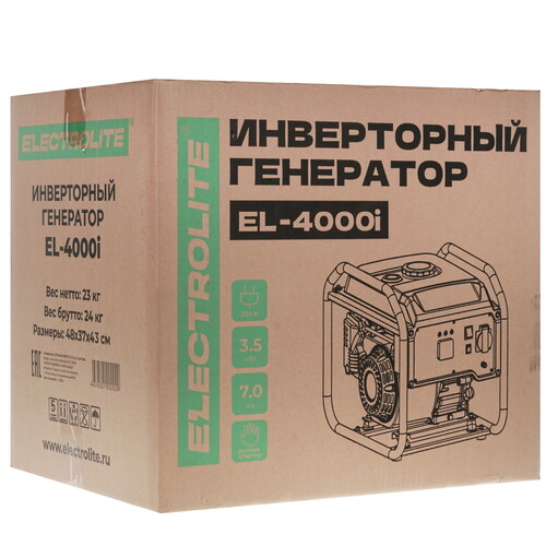 Купить Электрогенератор   бензиновый Electrolite EL 4000i  9239431. Характеристики, отзывы и цены в Донецке