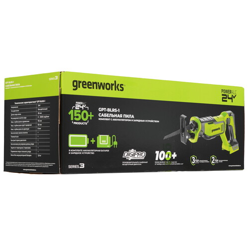 Купить Сабельная пила Greenworks GPT-BLRS-1  9305450. Характеристики, отзывы и цены в Донецке