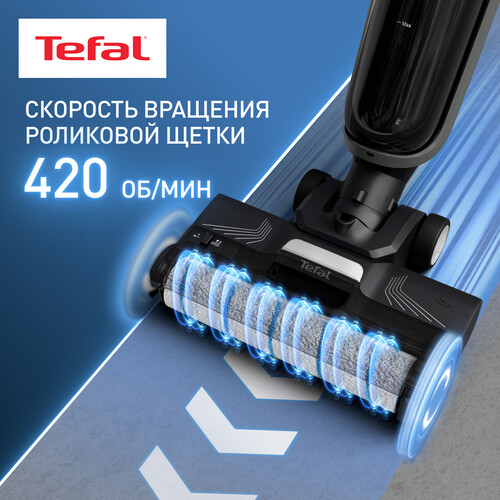 Купить Моющий пылесос вертикальный   Tefal X-Clean 4 GF5035F0  серый  5481237. Характеристики, отзывы и цены в Донецке