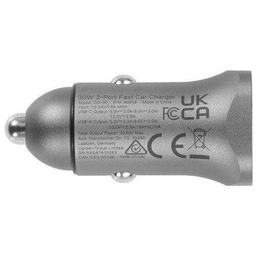 Купить Автомобильное ЗУ Ugreen CD130 серый  5454078. Характеристики, отзывы и цены в Донецке