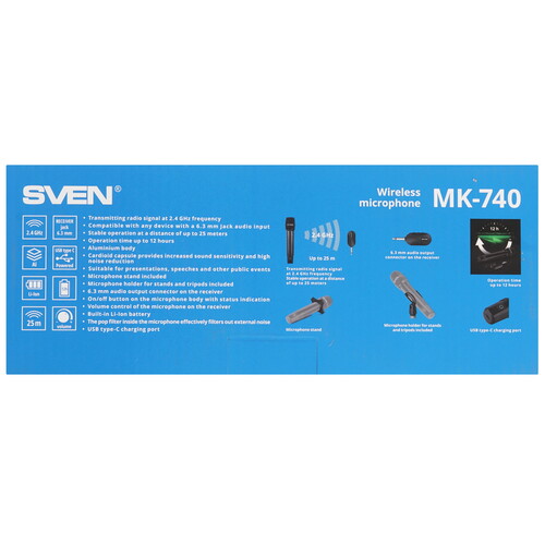 Купить Микрофон SVEN MK-740 черный  5624888. Характеристики, отзывы и цены в Донецке