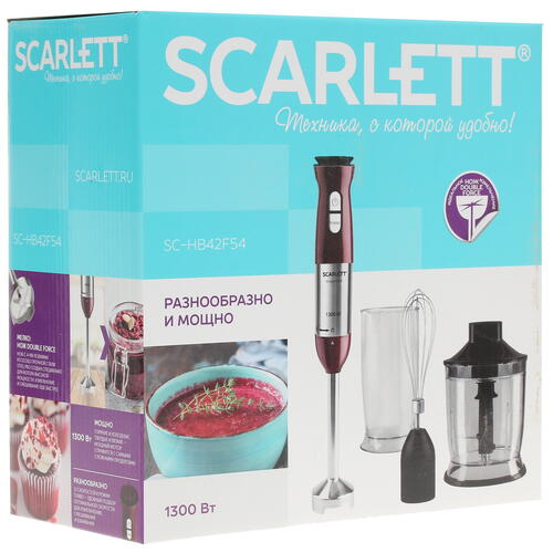 Купить Блендер погружной Scarlett SC-HB42F54 красный  1299910. Характеристики, отзывы и цены в Донецке
