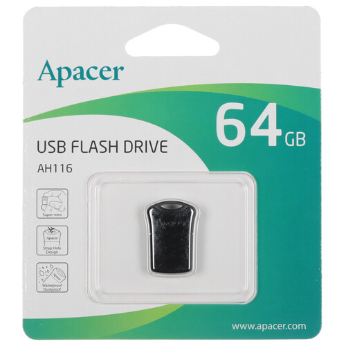 Купить Память USB Flash 64 ГБ Apacer AH116 [AP64GAH116B-1]  5456187. Характеристики, отзывы и цены в Донецке