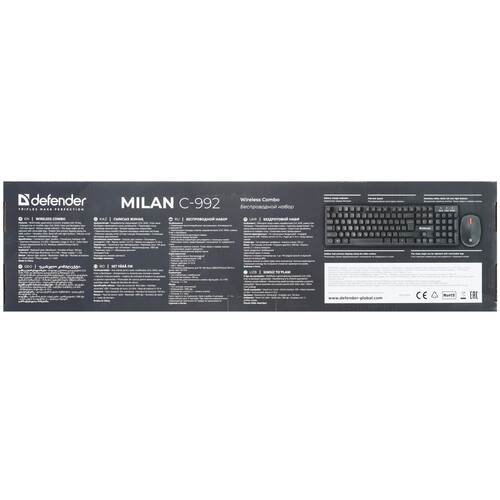 Купить Клавиатура+мышь беспроводная   Defender Milan C-992 черный  9204453. Характеристики, отзывы и цены в Донецке